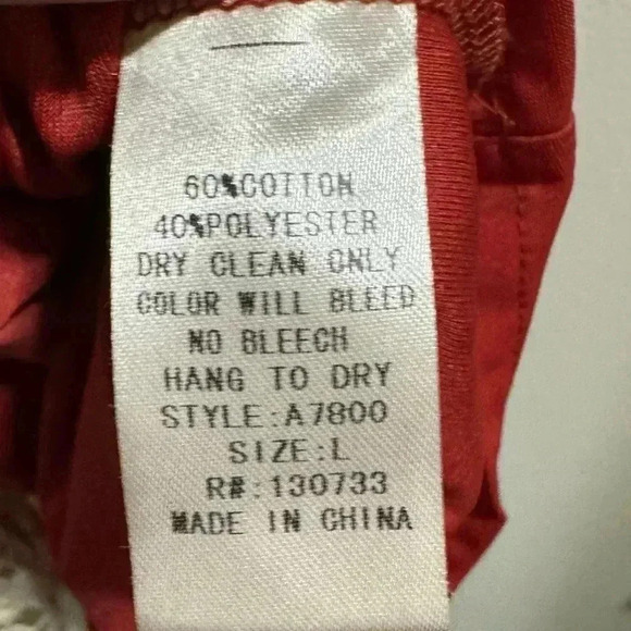 Umgee Red Crochet Trim Dress Size Large - Picture 5 of 5